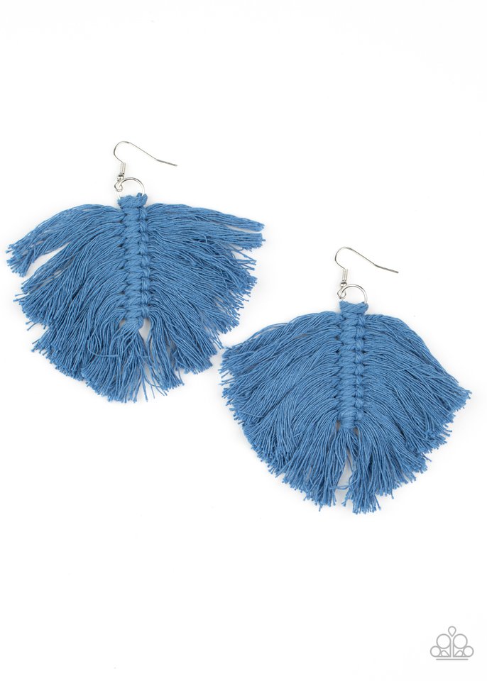 Macrame Mamba Blue Earring