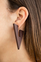 Load image into Gallery viewer, Boardroom Bravado Brown Hoop Earring
