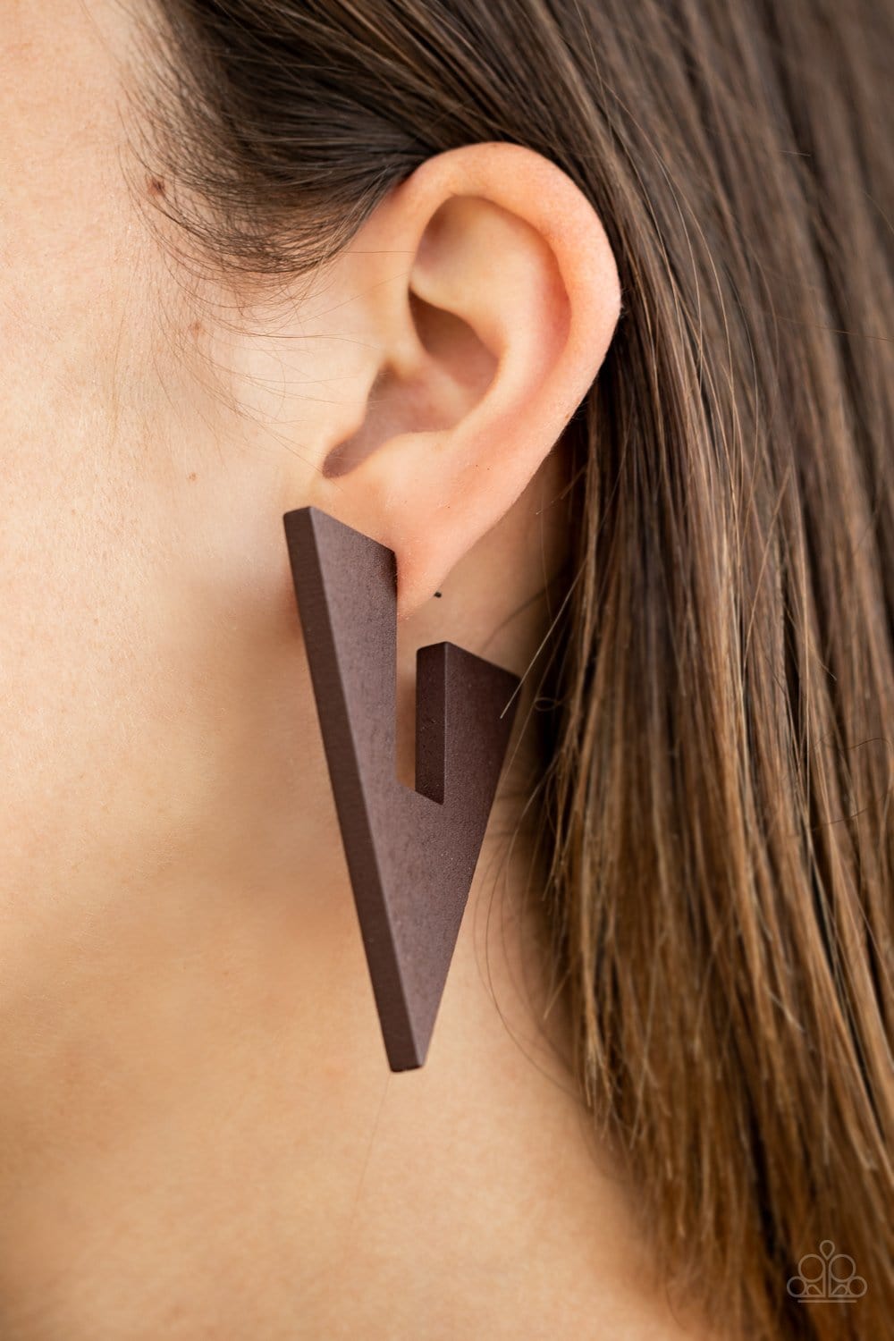 Boardroom Bravado Brown Hoop Earring