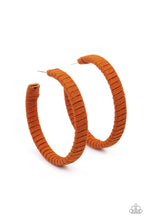 Load image into Gallery viewer, Suede Parade Orange Hoop Earring
