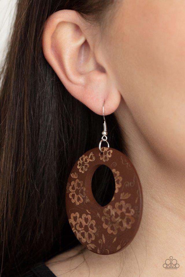 Galapagos Garden Party Brown Earring