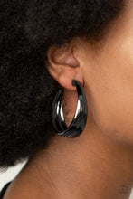 Load image into Gallery viewer, Colossal Curves Black Hoop Earring
