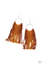 Load image into Gallery viewer, Macrame Rainbow Brown Earring
